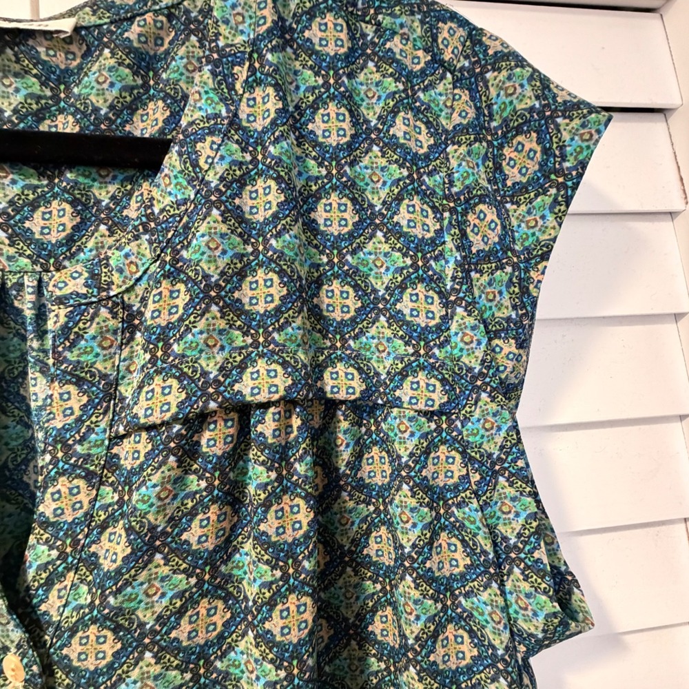 Daniel Rainn Geometric Print Button Front Blouse … - image 4